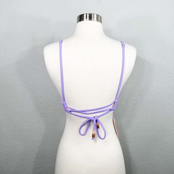 Maaji Periwinkle Parade Reversible Bikini Top In Purple - Picture 6 of 13